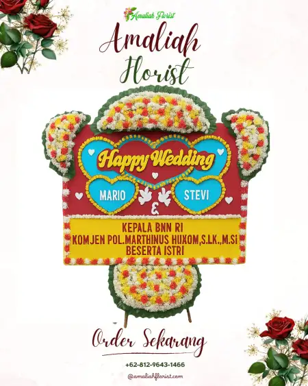 Papan Bunga Pernikahan Sragi